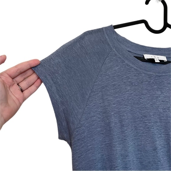 IRO Irys 100% Linen Lace Up Side Tee Size XS Periwinkle - Picture 5 of 7